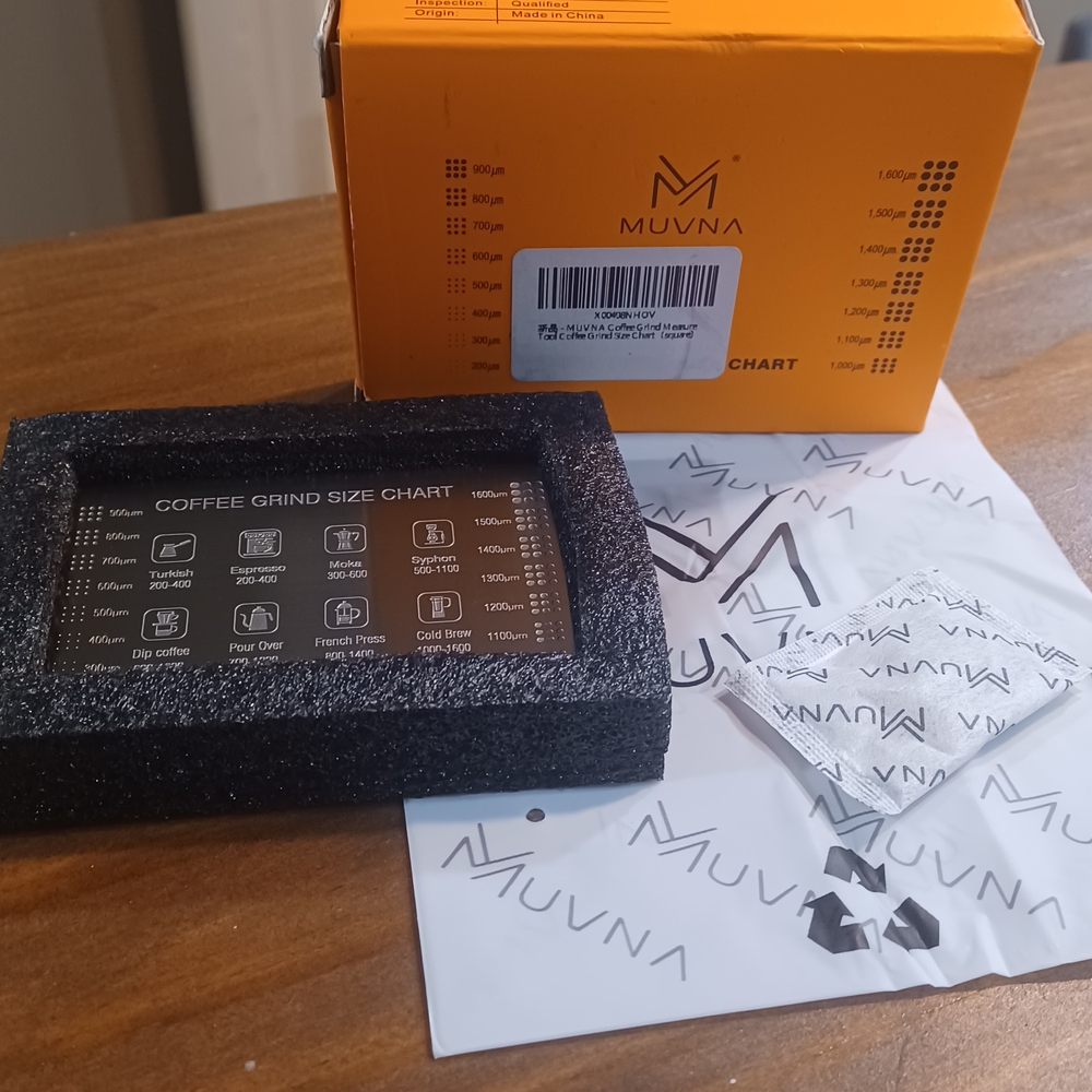 MUVNA Coffee Grind Measure/ Size Chart